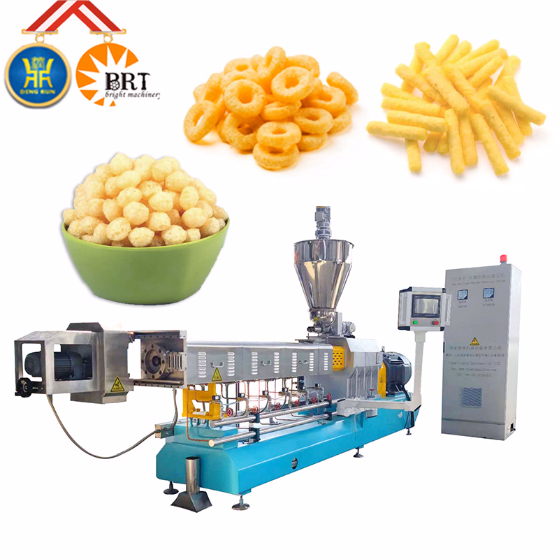 Manufacturers Snake Extruder Processing Line Food Extrusion Making Ring Corn Snack Machine