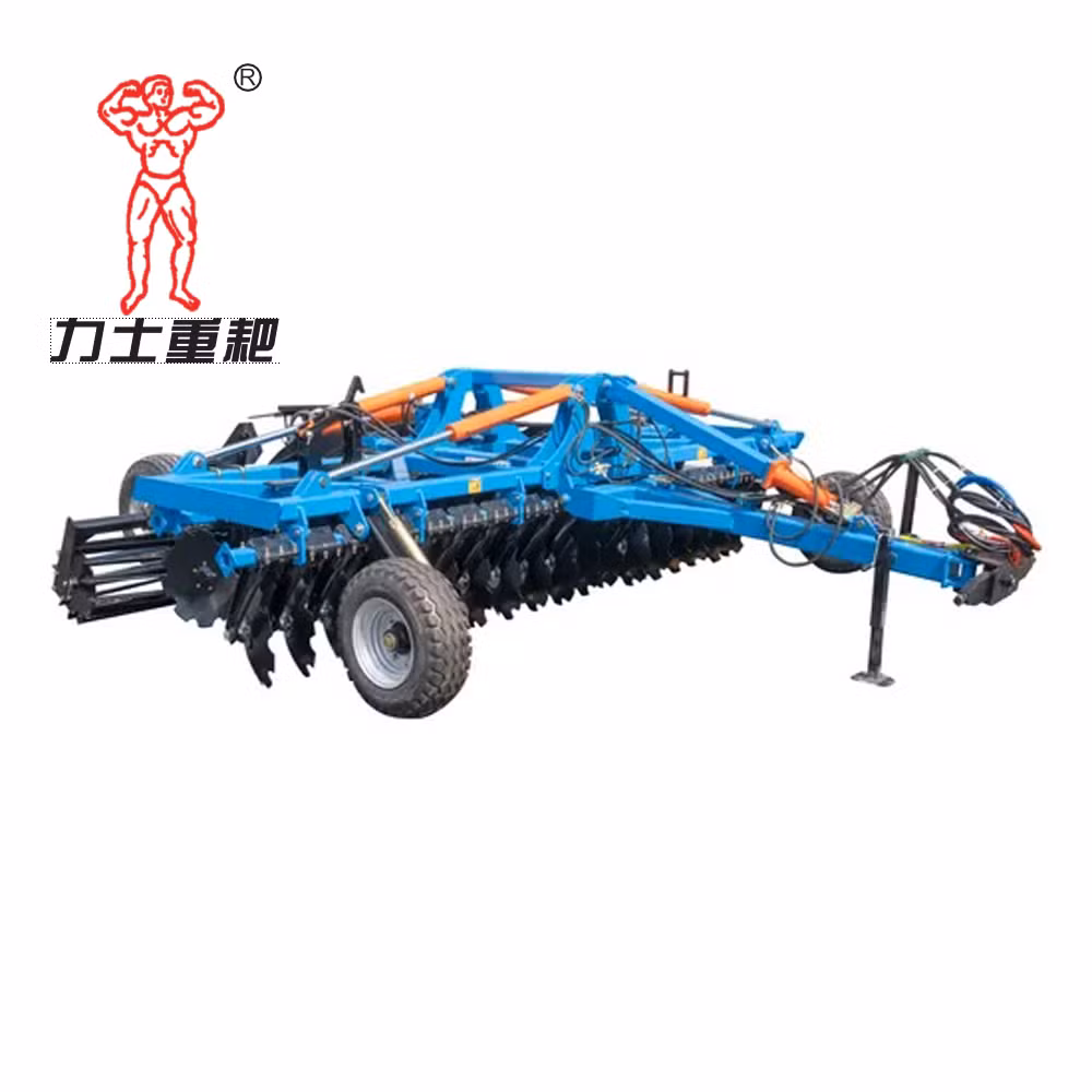 1bzm-5.5 High Speed Tiller Hydraulic Folding Stubble Rake Disc Harrow Machine Disc Blade Stubble Rake Harrow with Roller