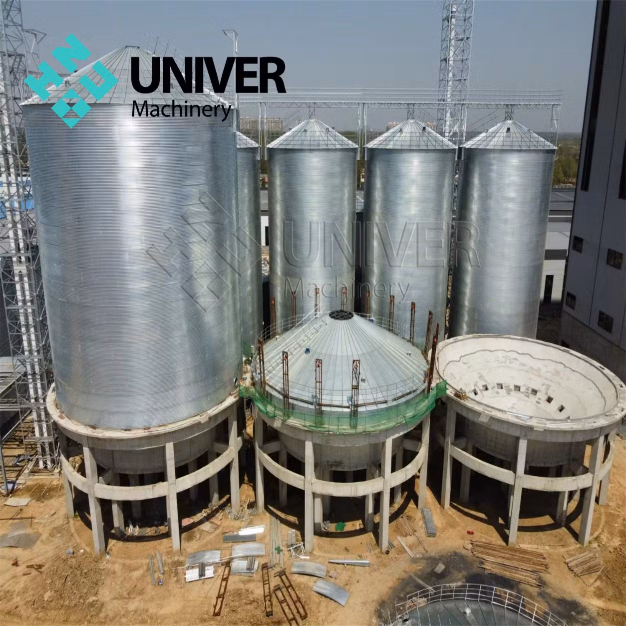 10000t Corrugated Flat Bottom Silo for Wheat Corn Grain Storage System