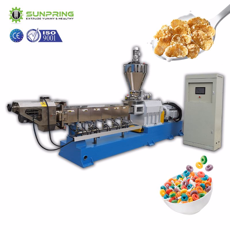Automatic Corn Wheat Flakes Cornflakes Breakfast Cereals Feed Making Machine Production Extruder Processing Line Manufacturing Plant Maker Extrusion Equipment
