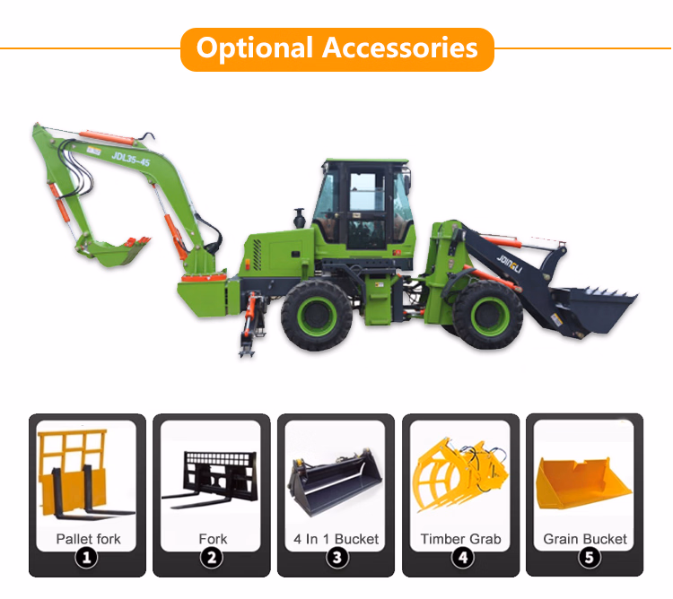 CE Aproved Jdy35-45 Mini Backhoe Loader Excavator 7 Ton Backhoe 1.2m3 Backhoe Loader Backhoe 3X 4XL Model Backhoe Loader