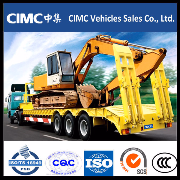 Algeria Type Cimc 3- Axle 70t Lowbed Semi-Trailer
