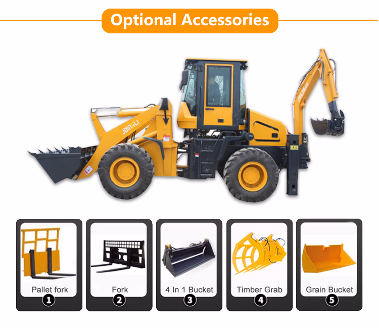 25-30 Mini Backhoe Loader Excavators 6 Ton Wheel Backhoe Loader 1m3 Wheeel Loader