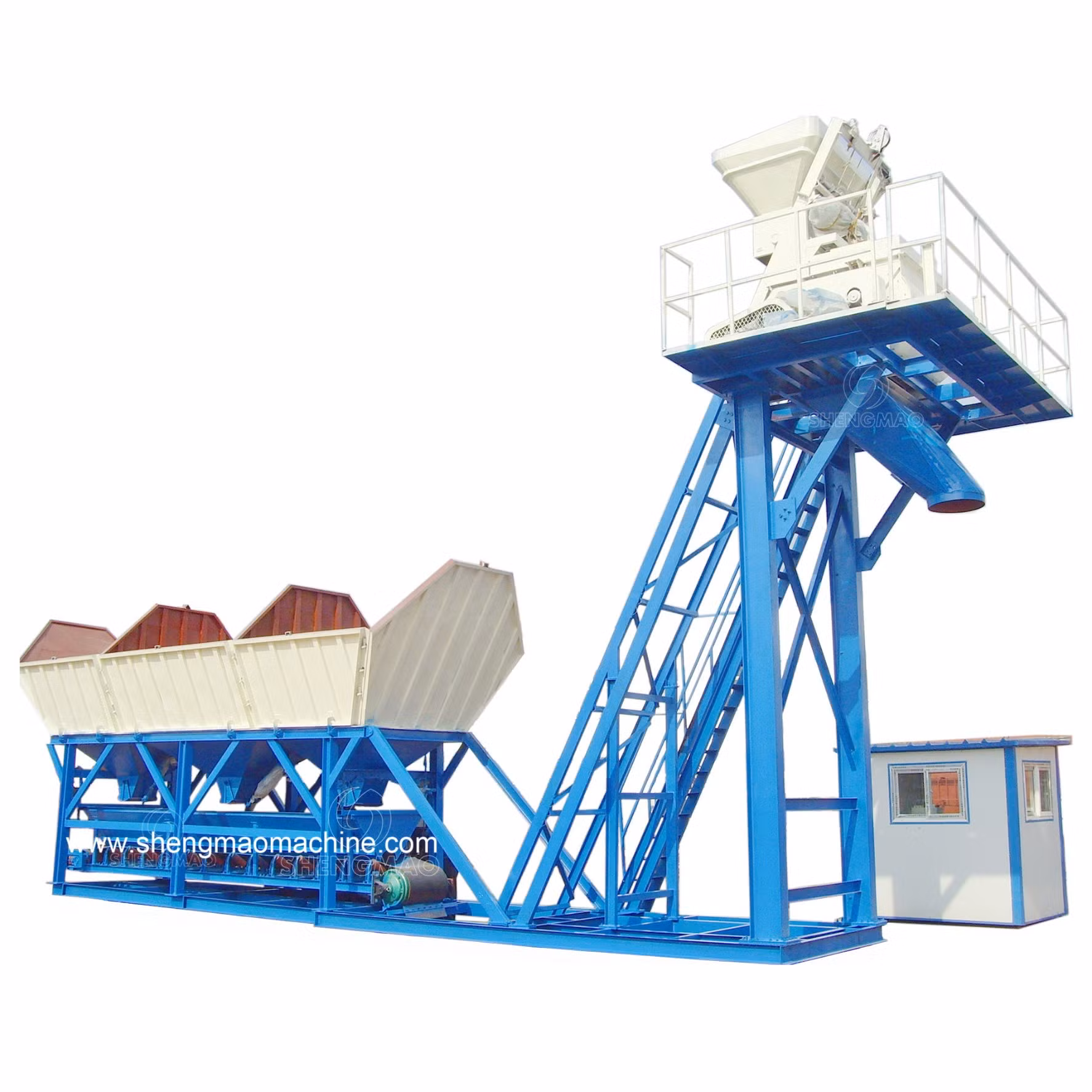 25m3 35m3 50m3 75m3 Foundation-Free Concrete Mixing Bathing Plant Factory Price