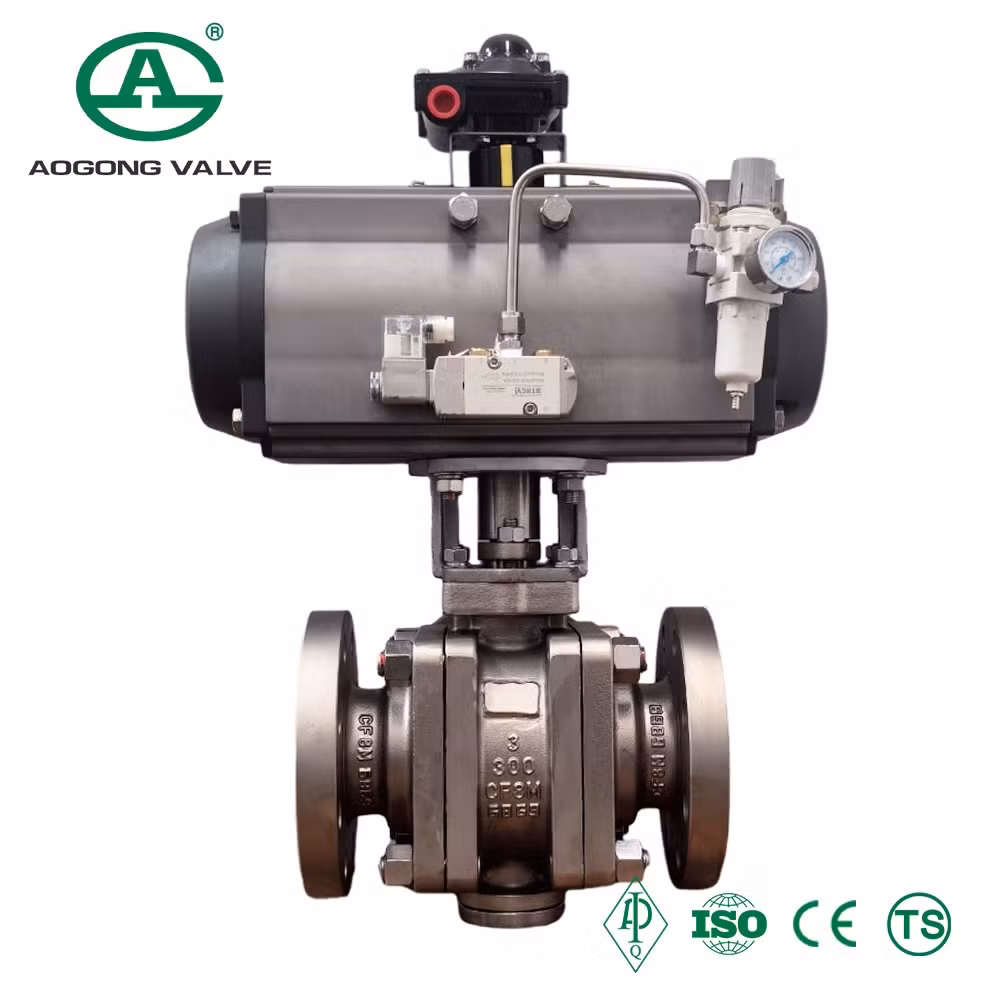 Reliable Three-Way T Ball Valve with API 6D Pneumatic Actuator