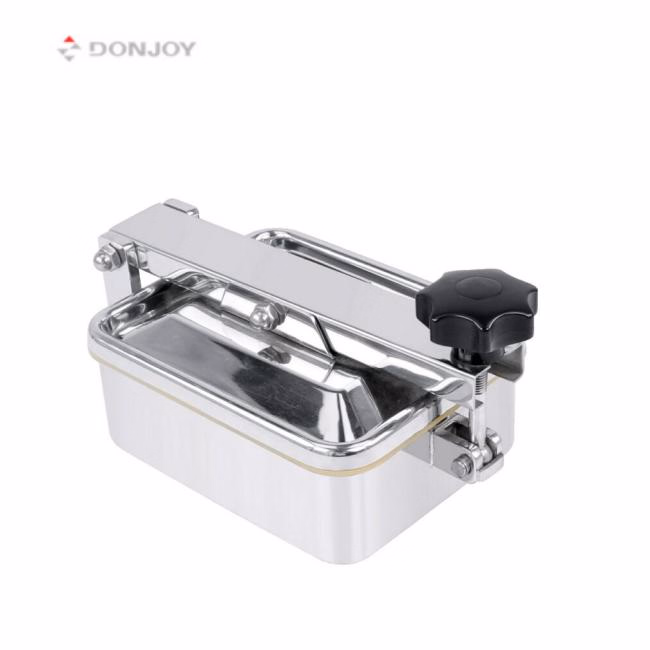 Sanitary Square Non Pressure Man Hole Cover Stainless Steel with Plastic Handle Wheel