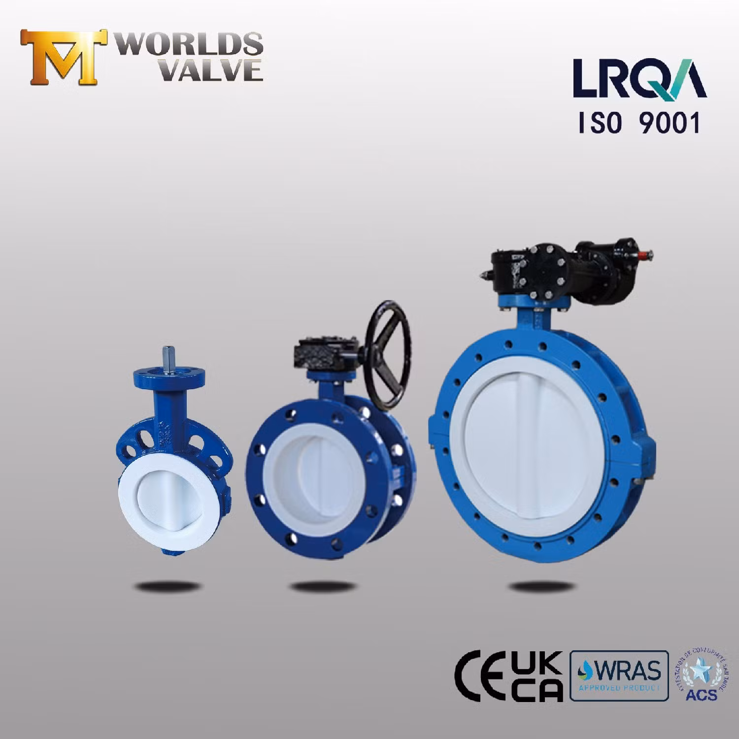 Resilient Seated Concentric Type Ductile Cast Iron Industrial Control Wafer Lug Butterfly Valves with EPDM PTFE PFA Rubber Lining ANSI/DIN/JIS/ASME/Awwa