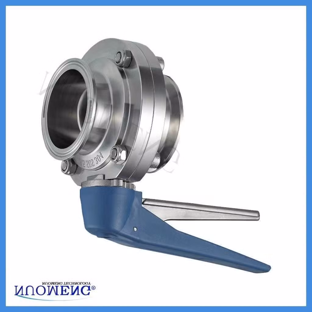 Sanitary Stainless Steel SS304/316L/Food/Beverage Equipment/Multi-Position Plastic Handle Clamped/Welded/Thread Butterfly Valve