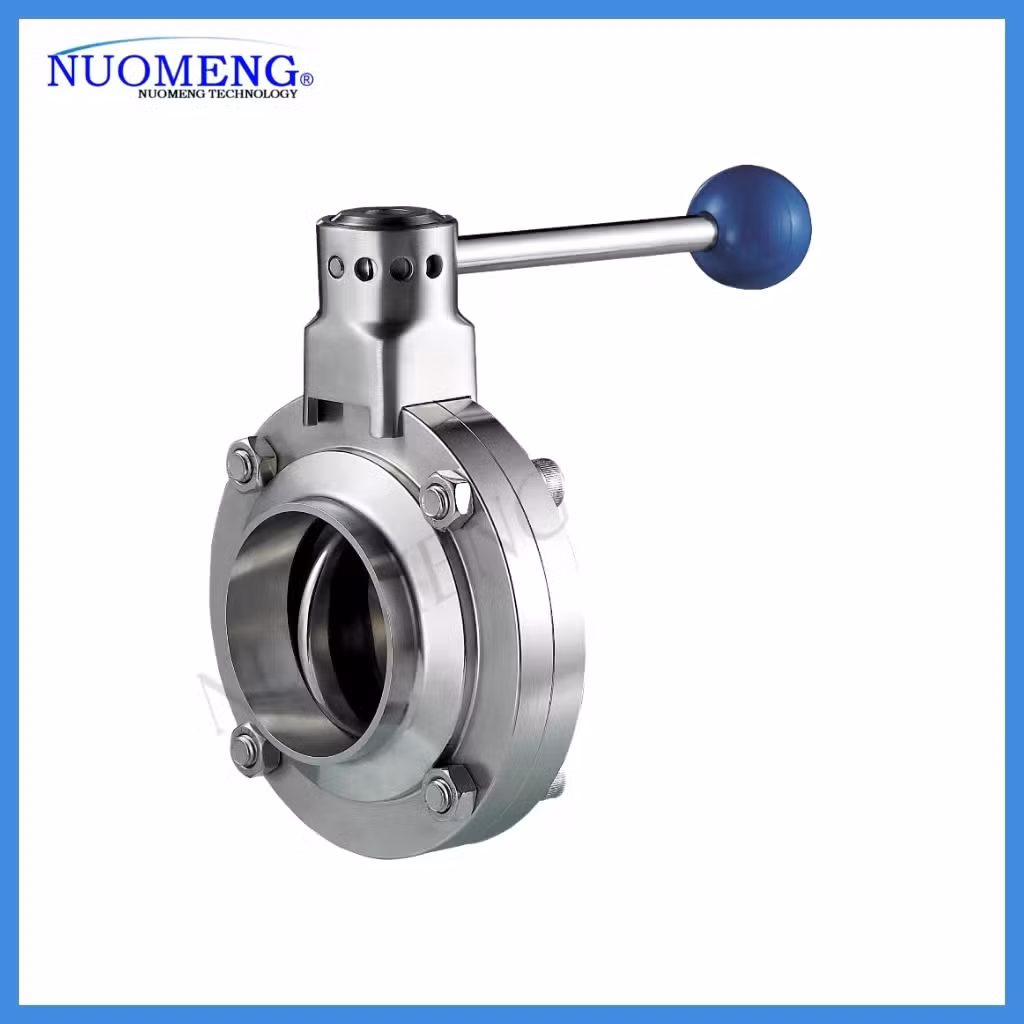 Sanitary Stainless Steel SS304/SS316L Manual Welded & Clamped Butterfly Valve for Food Beverage Dairy Alcohol