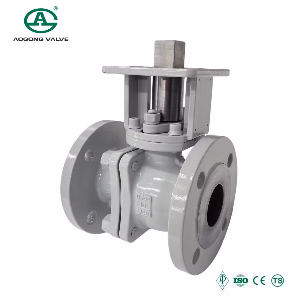 2 Piece Metal Seated Full Bore Wcb Pn16 Pneumatic Control Actuator Motorized Flange 3 Way Stainless Steel High Pressure Industrial Floating Ball Valve