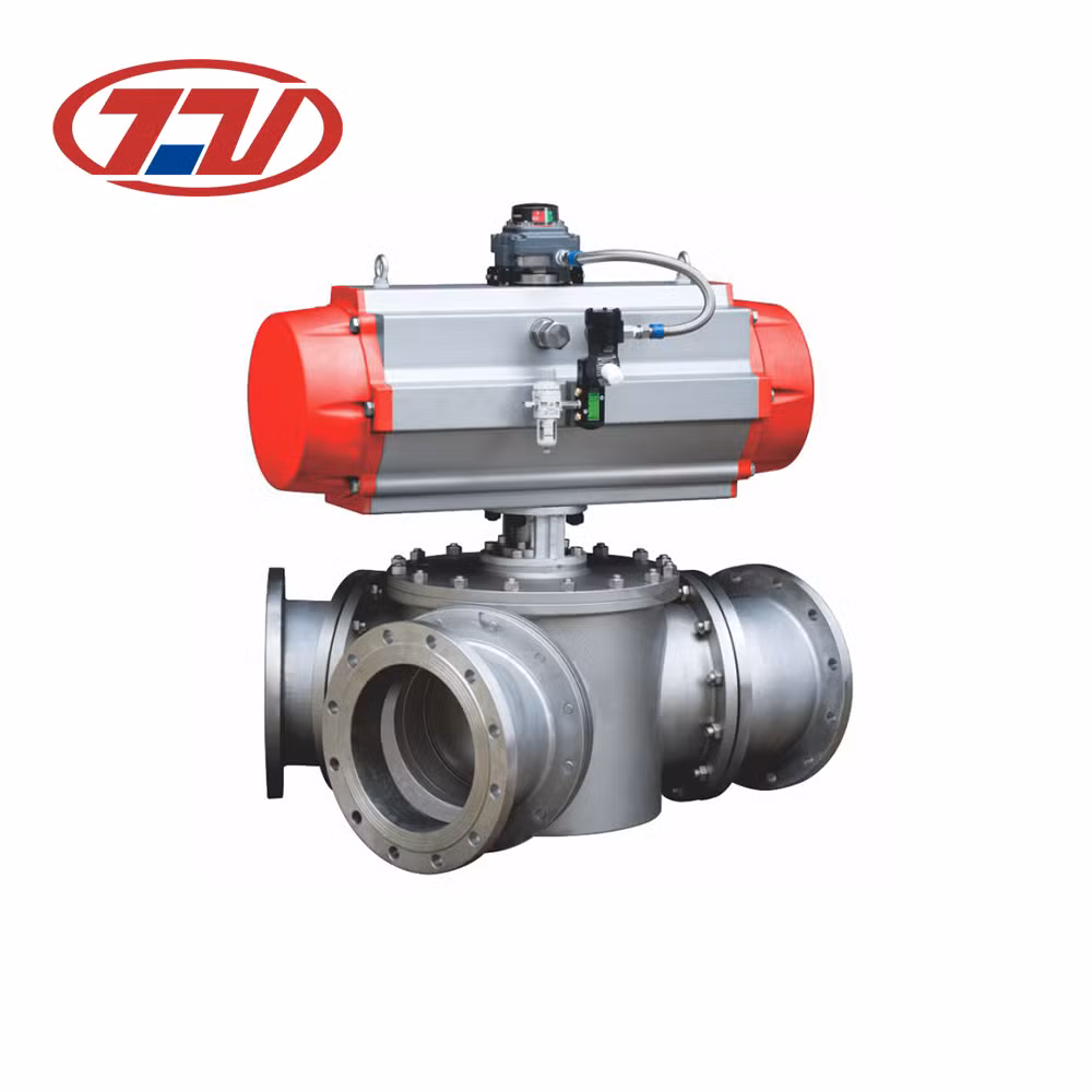 Stainless Steel Industrial High Temperature Ball Valve with Pneumatic Actuator