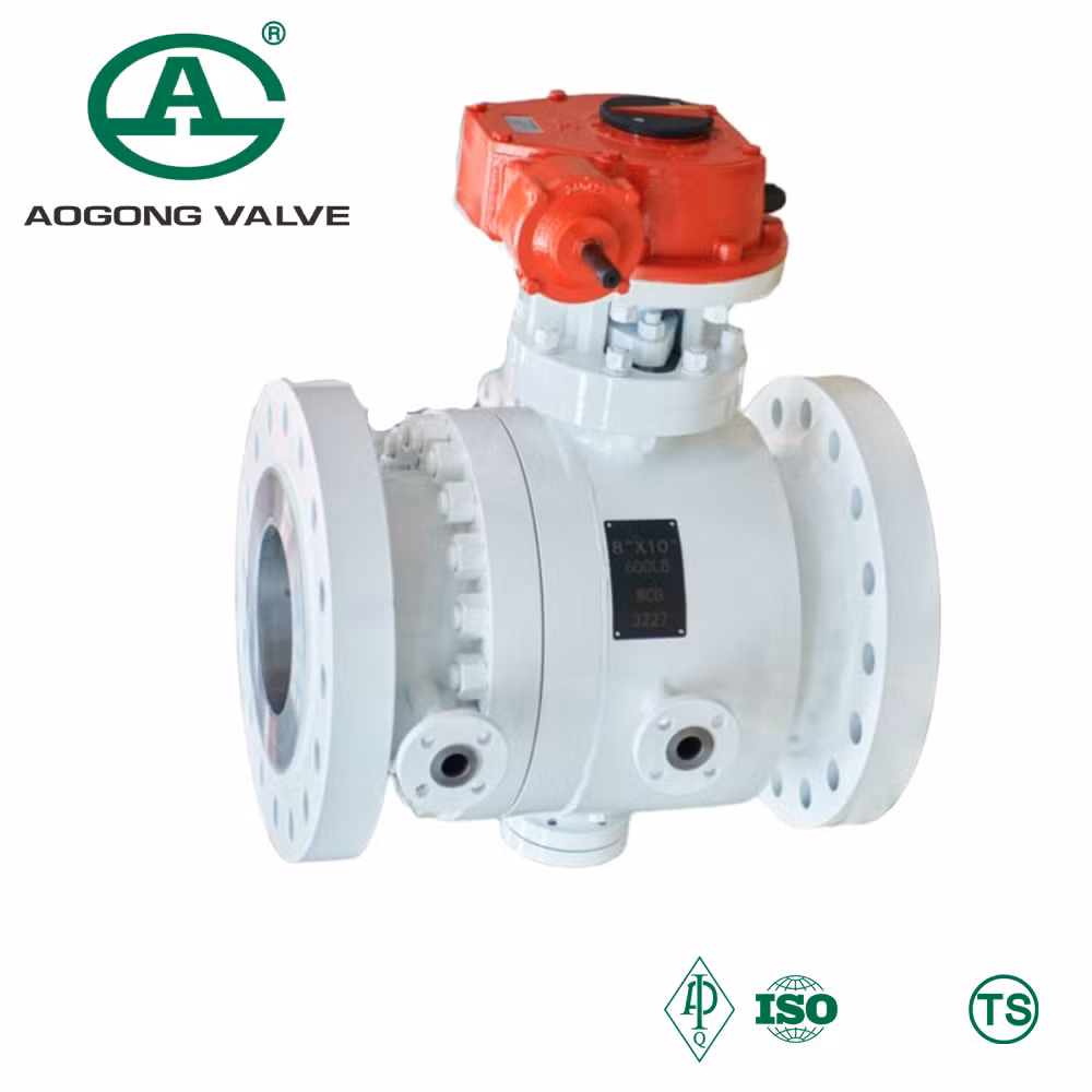 3 Piece Pn16 CF8 Hard Sealed Pneumatic Control Actuator Motorized Flange 3 Way Stainless Steel High Pressure Industrial Trunnion Mounted Ball Valve with Insulat