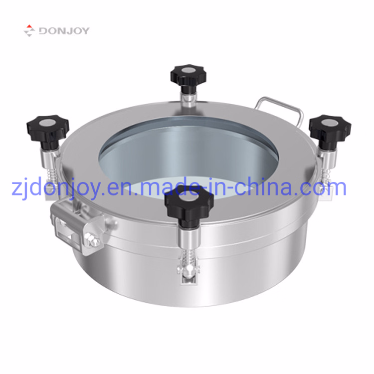 Donjoy Round Whole Glass Man Hole Cover with Black Plastic Handle Wheel