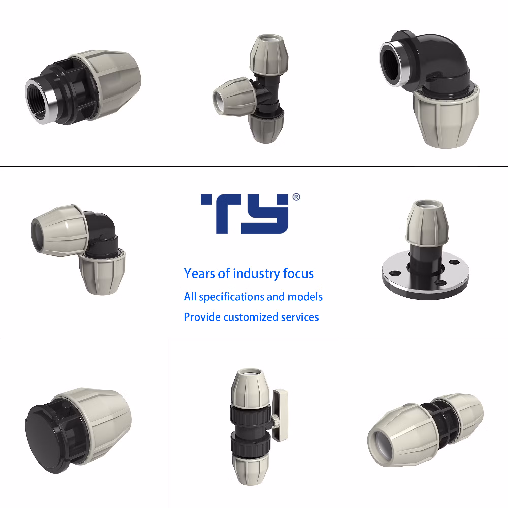 Ty Piping Systems PP Compression/Irrigation Fitting Standard Fish Brand ISO1587AS/NZS4129