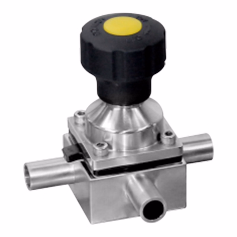 1 /1/2 Inch Mini Clamped 3 Way Welding Diaphragm Valve