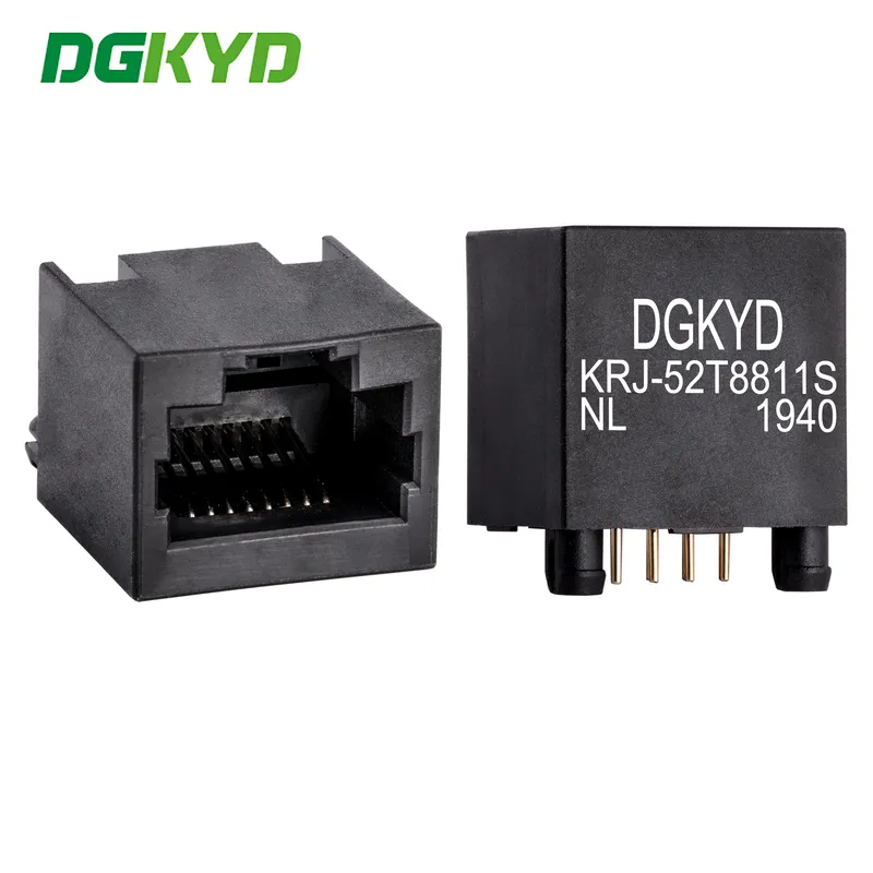 180 Degree Top Entry Ultrathin Rj45 Connector Ethernet Cable Socket KRJ-52T8811SNL