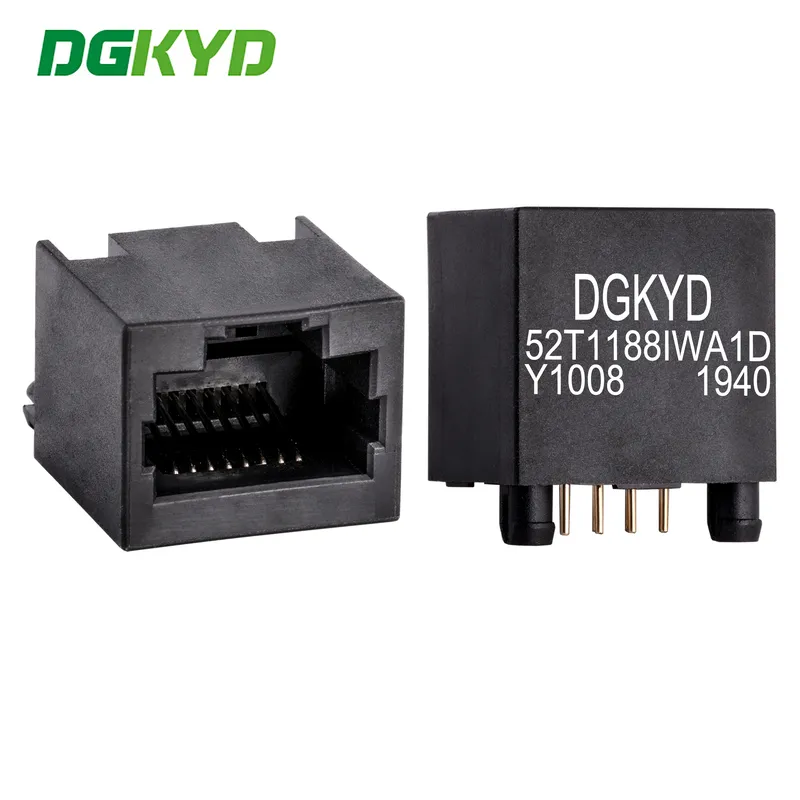 RJ45 vertical network interface 8P8C all plastic network socket DGKYD52T1188IWA1DY1008