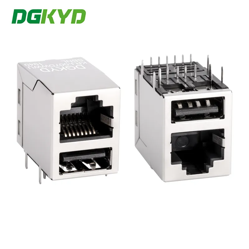 RJ45 with USB 2.0 socket 100. Mbps integrated filter without light strip shielding KRJ-007DWWUSBNL