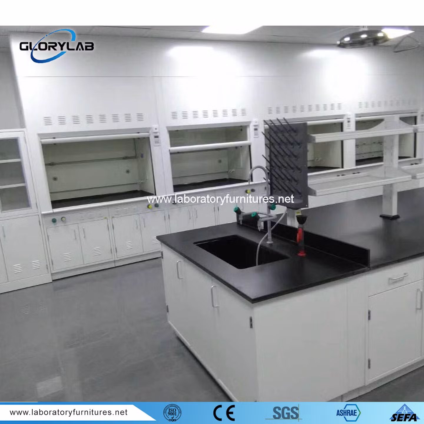 Steel Lab Bench Laboratory Furniture with Reagent Shelf Jh-SL174 - Lab Bench and Laboratory Furnitur