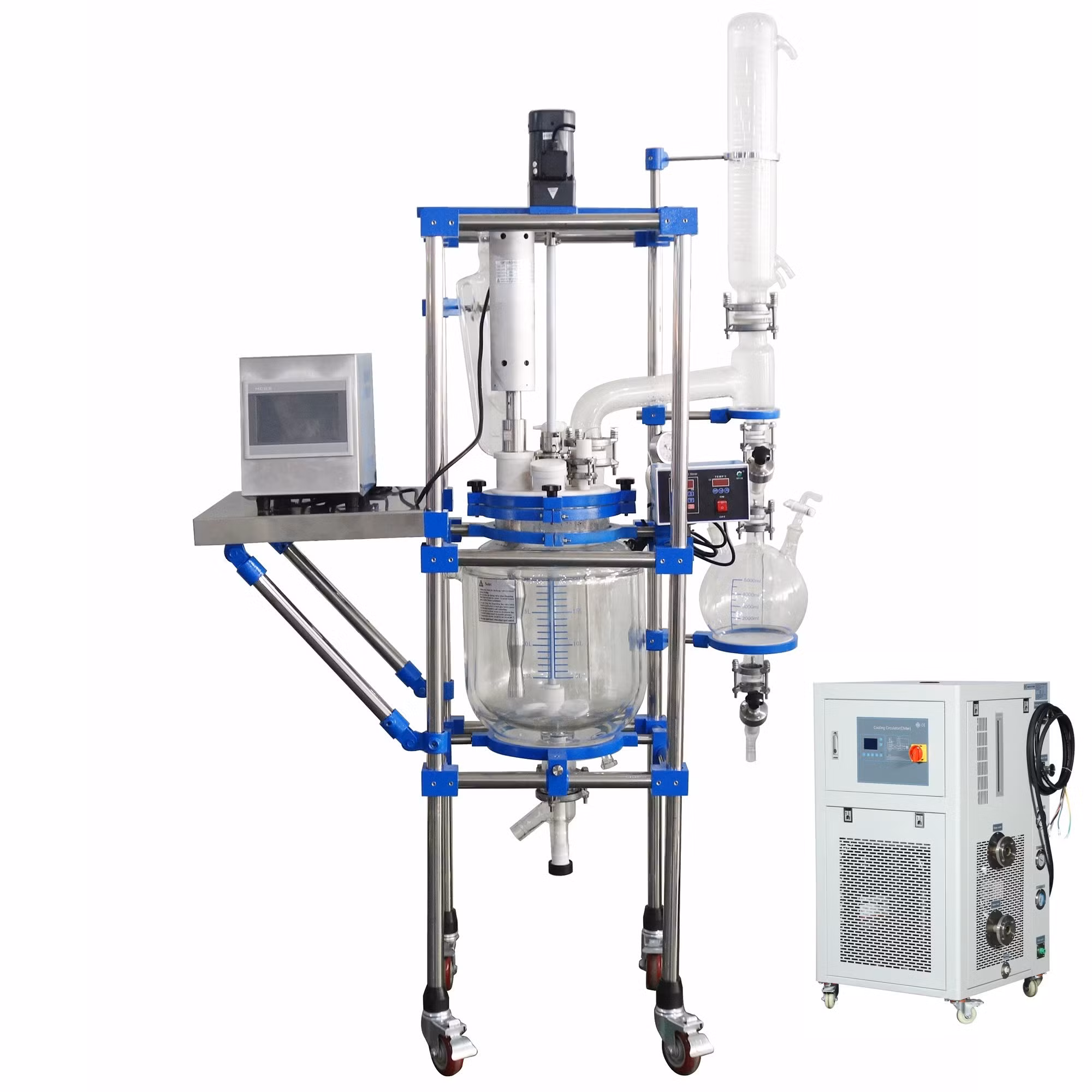 3500W Industrial Ultrasound Jacketed Glass Reactor Ultrasonic Chemical Reactor