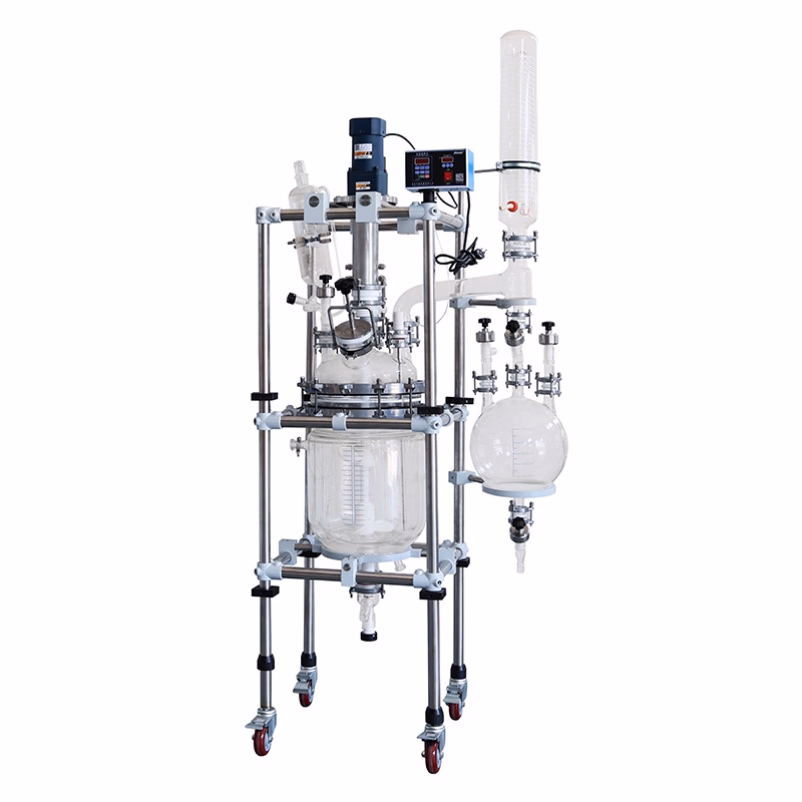 Stationary Mixing Tank Two-Layer 50L Glass Reactor for Pilot Plants