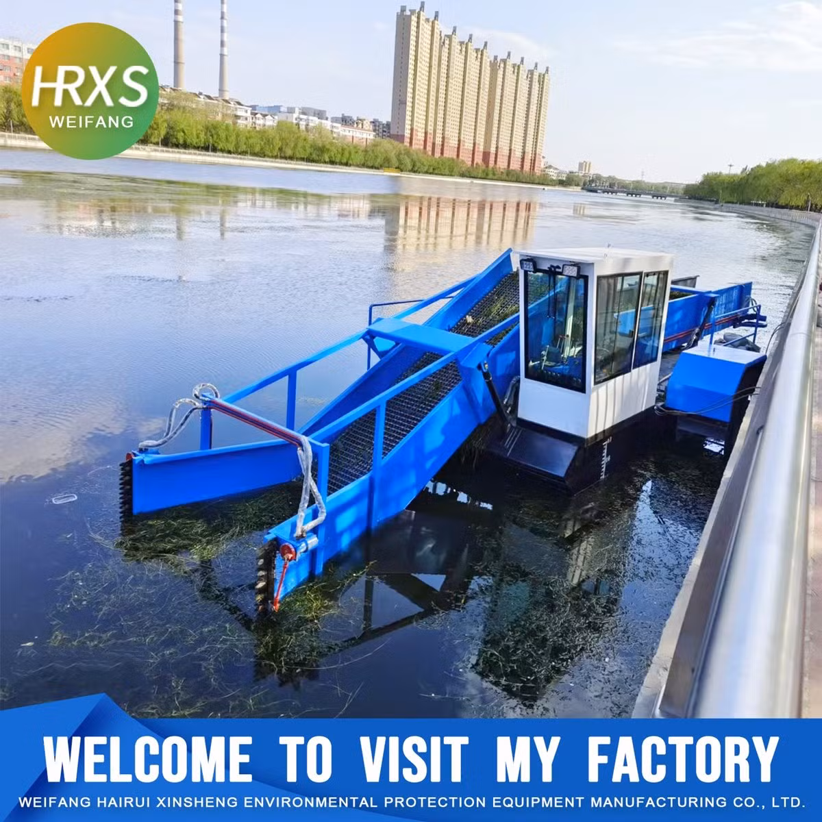 12m Capacity 3500 M2/H Aquatic Weed Harvester for Cleaning River/Lake/Scenic Area
