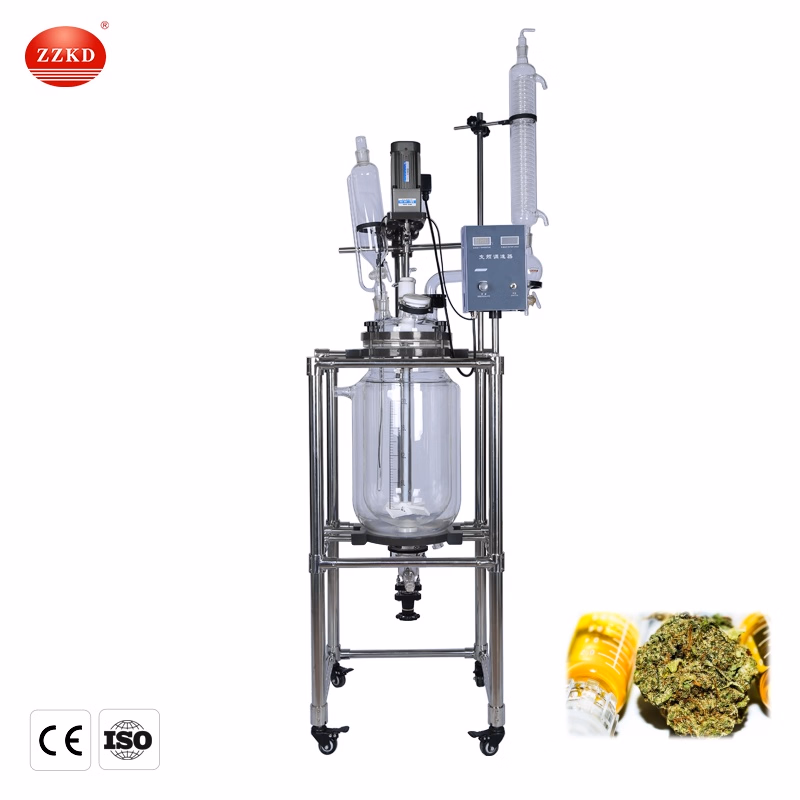 Chemical 1L/ 5L/ 10L/ 30L/ 100L 100 Liter Double Wall Jacket Glass Reactor 10 Liter 50 L 30 L for Lab Use