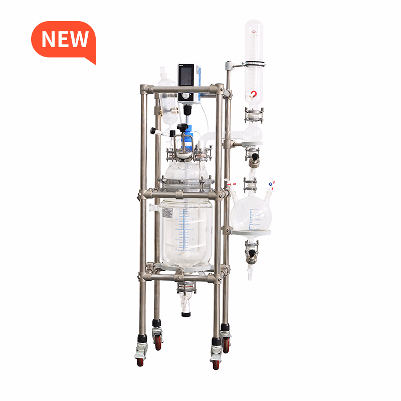 10L 20L 30L Double-Layer Double Wall Continuous Flow Reaction Kettle Jacketed Glass Reactor for Lab Use