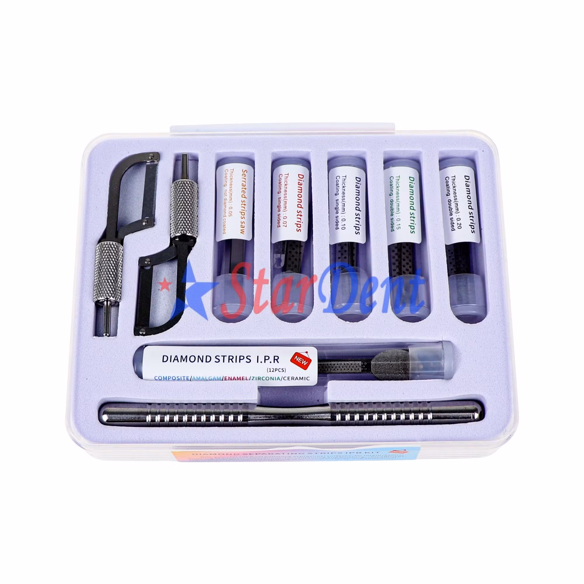 Dental Ipr Kit Diamond Separating Strips Interproximal Enamel Reduction Orthodontic Stripping Kit for Teeth Polishing