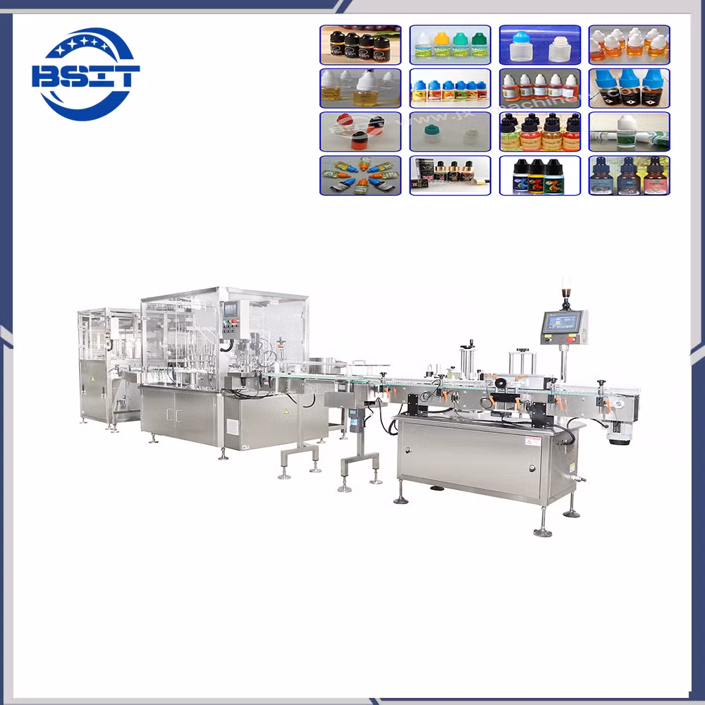 Middle Speed Bottle E-Cig Filling Plugging Capping Machine (80-100PCS /Min)