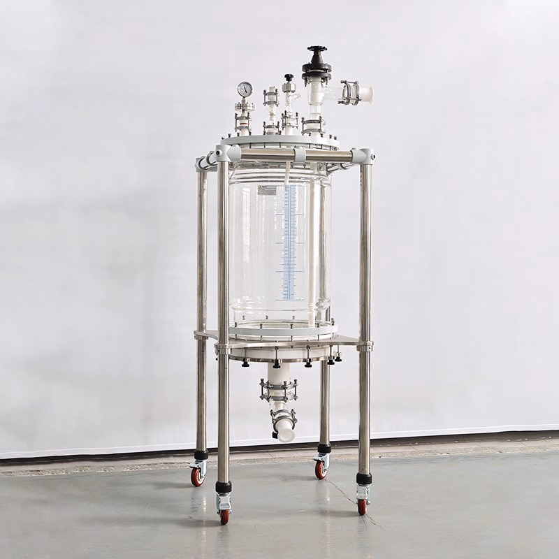 Double-Layer Glass Reactor Customizable Chemical Manual Lifting Reactor for Lab