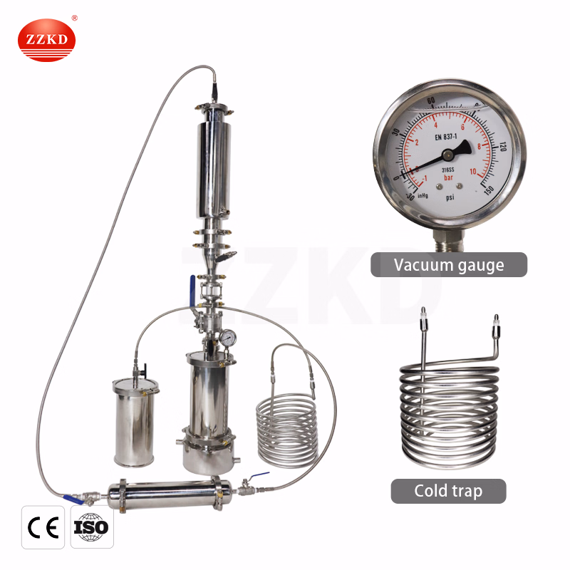 1lb - 6" Stainless Steel 304 Closed Loop Extractor with Splatter Platter, Hose, Extra Gaskets - Pressure / Vacuum Tested