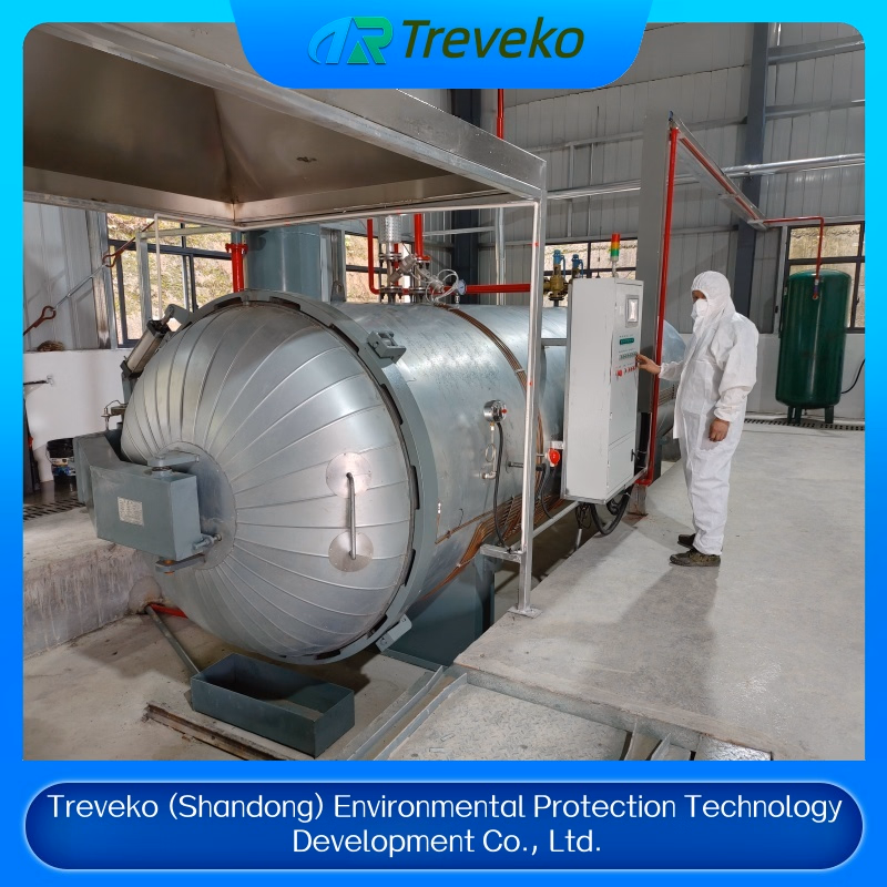 Horizontal High Temperature Steam Sterilization Autoclave for Medical Waste Treatment