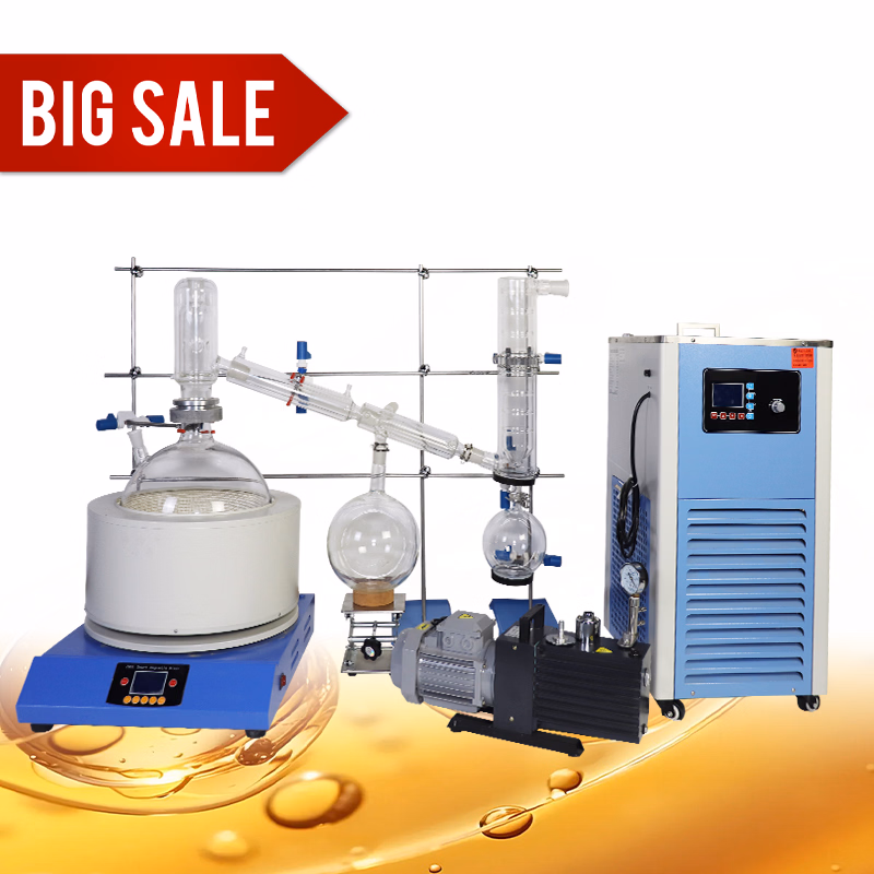 5L 10L 20L Lab Chemical Vacuum Short Path Evaporator Price Wiped Film Distillation Equipment Turnkey System Short Path Distillation Kit
