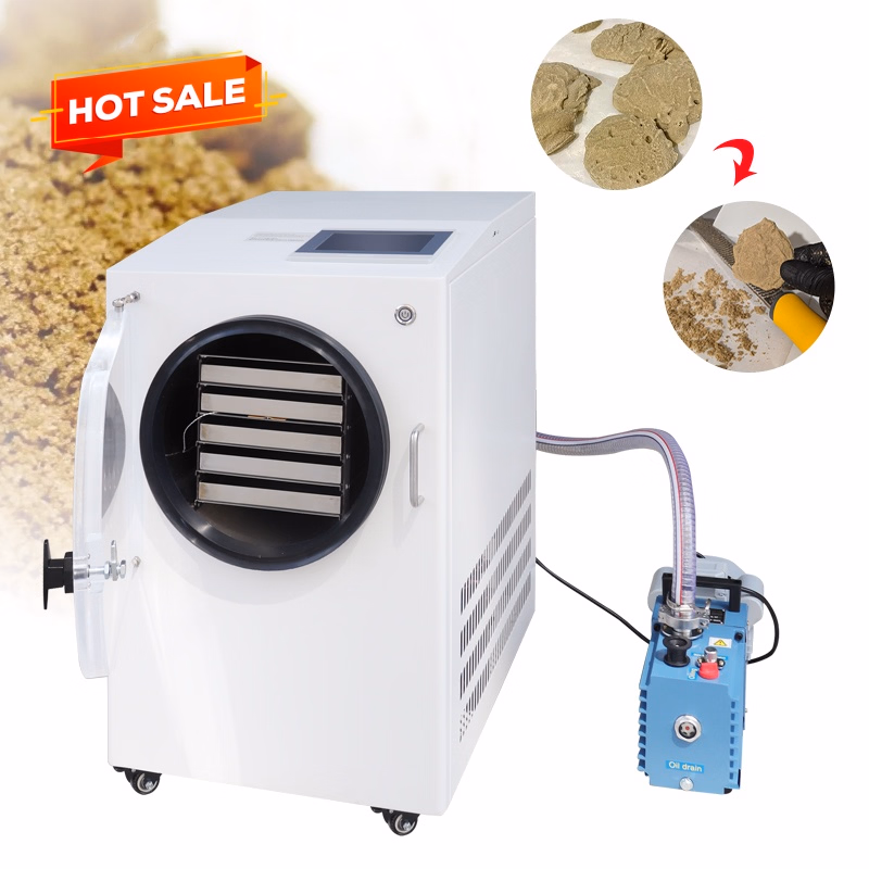 EU New Home Freeze Dryer 4-8kg (10-15lbs) Food Vacuum Lyophilizer Fruit Vegetable Freeze Drying Equipment with Pump 220V