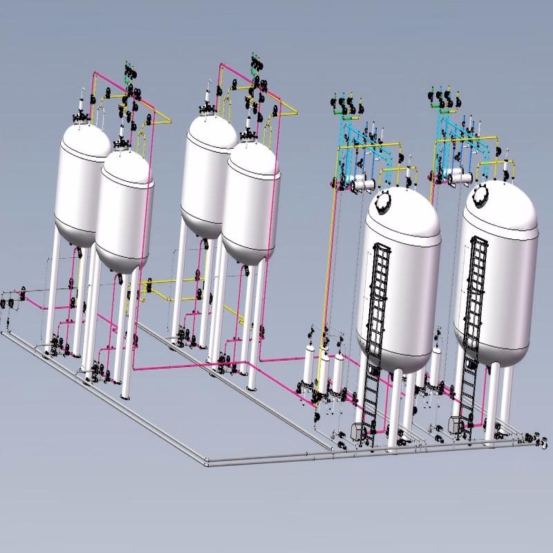 Advanced Stainless Steel Liquid Preparation System with Integrated Mixer