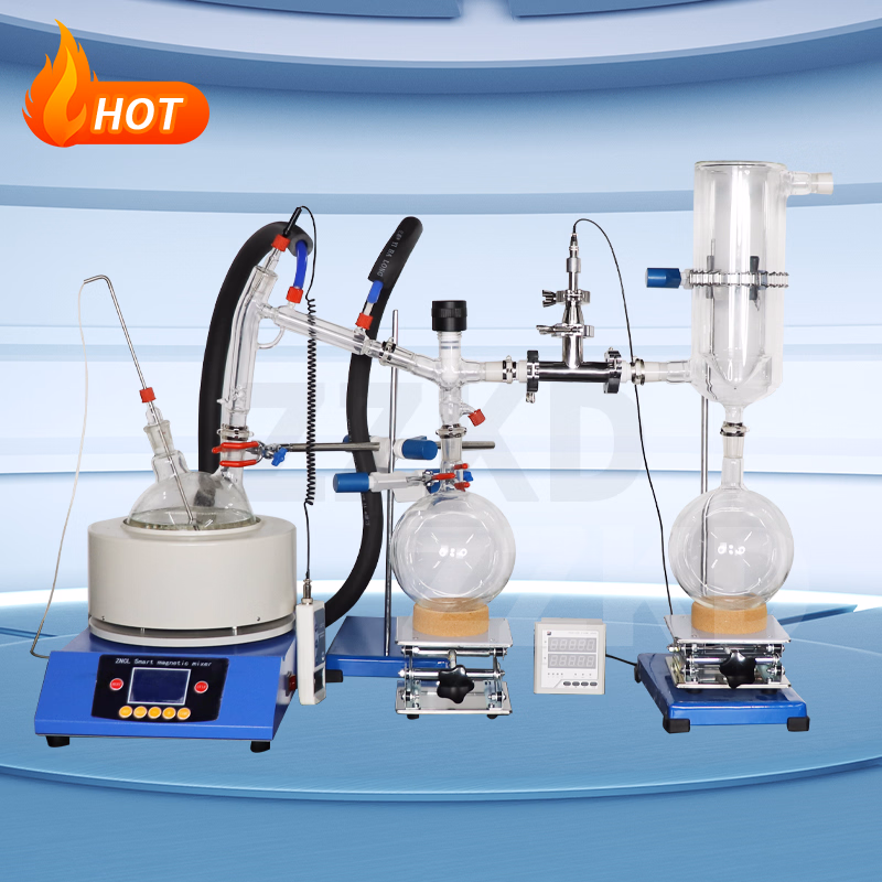 Lab Vacuum Thin Film Shortpath Evaporator System Short Path Distillation Equipment with Vacuum Pump Warehouse in Stock