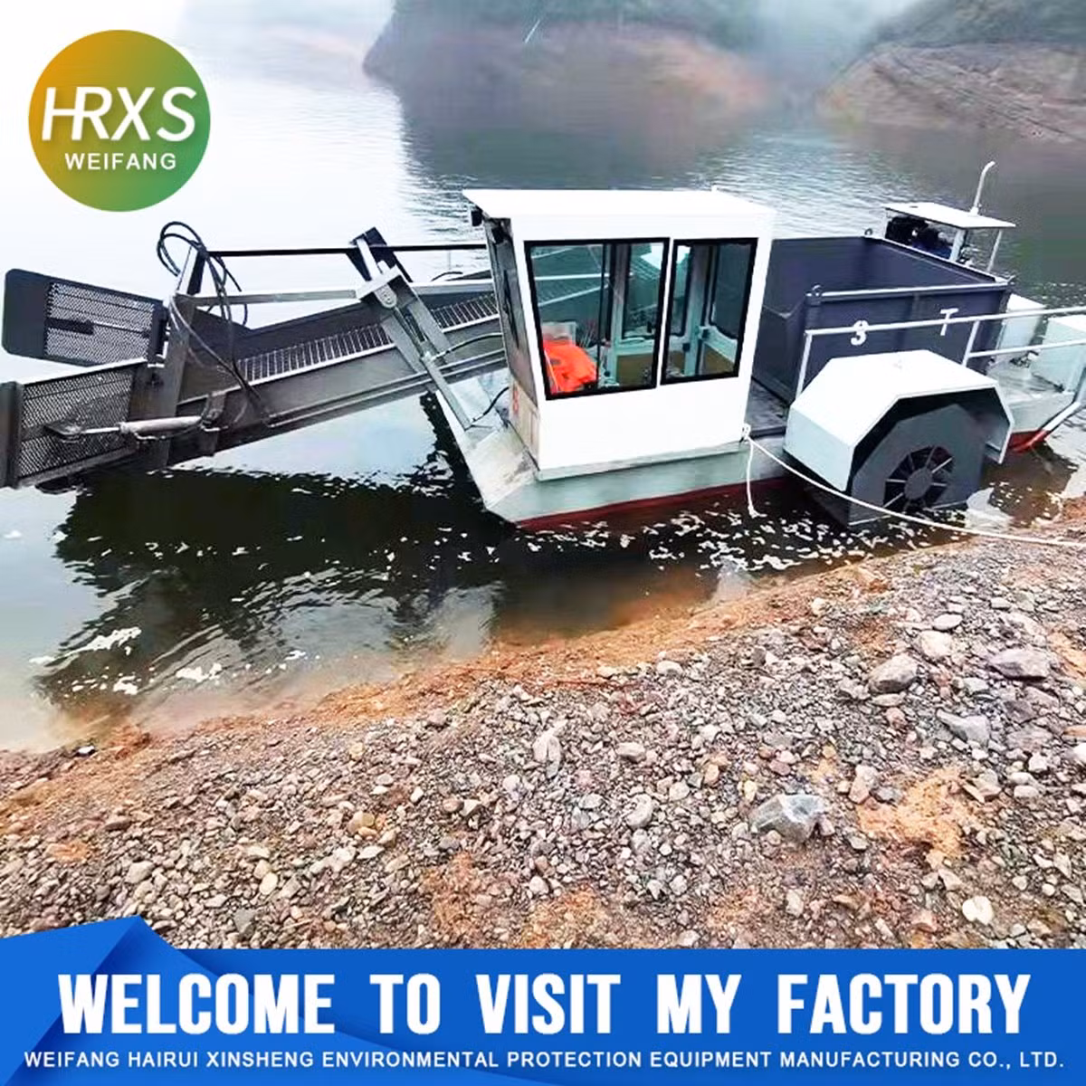 Semi Automatic 6m Weed Harvester for River/Lake Cut Collect Aquatic Plants