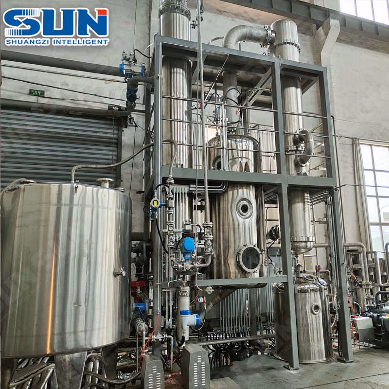 Single Effect Muti Effect Falling Film Evaporator Falling Film Evaporation Ethanol Concentrator
