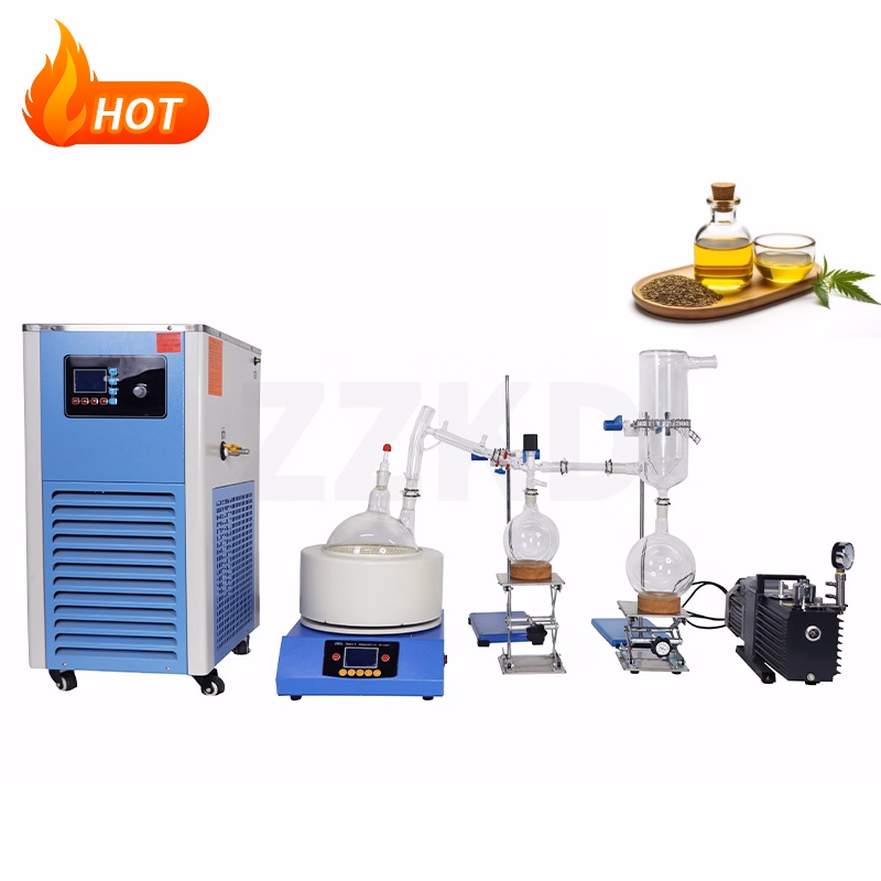 5L Vacuum Short Path Distillation Equipment Short Path Distillation Kit with Electric Heating Mixing Mantle for Hemp Bho Oil Extraction