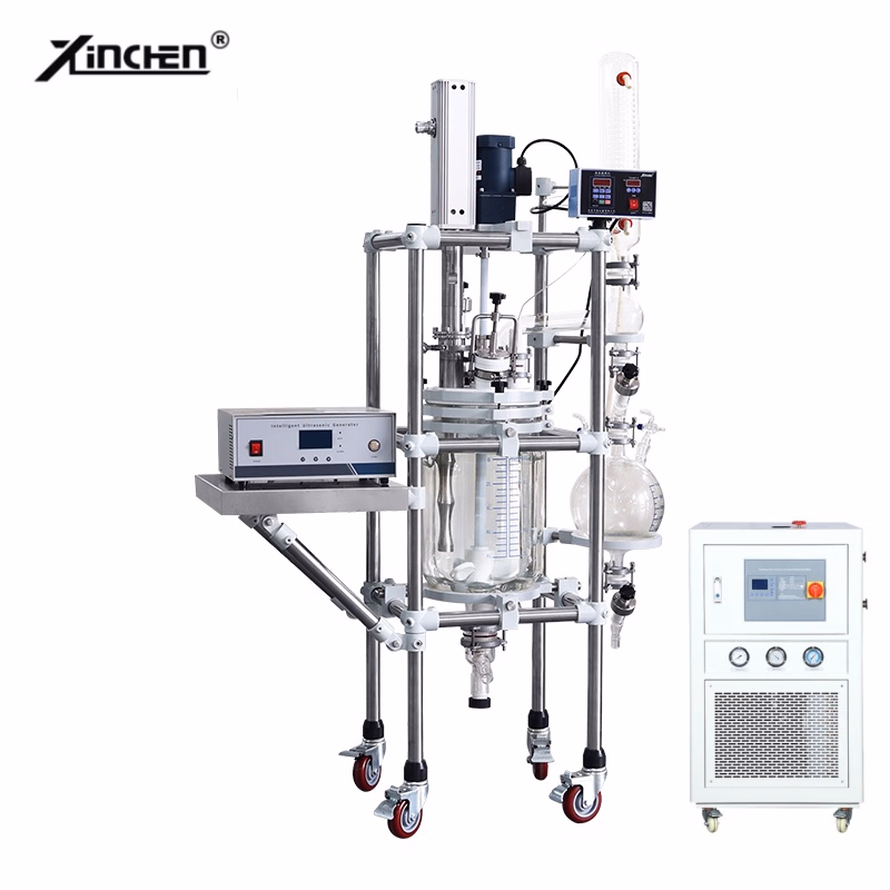 2500W High Quality Glass Ultrasonic Chemical Reactor with Stirrer