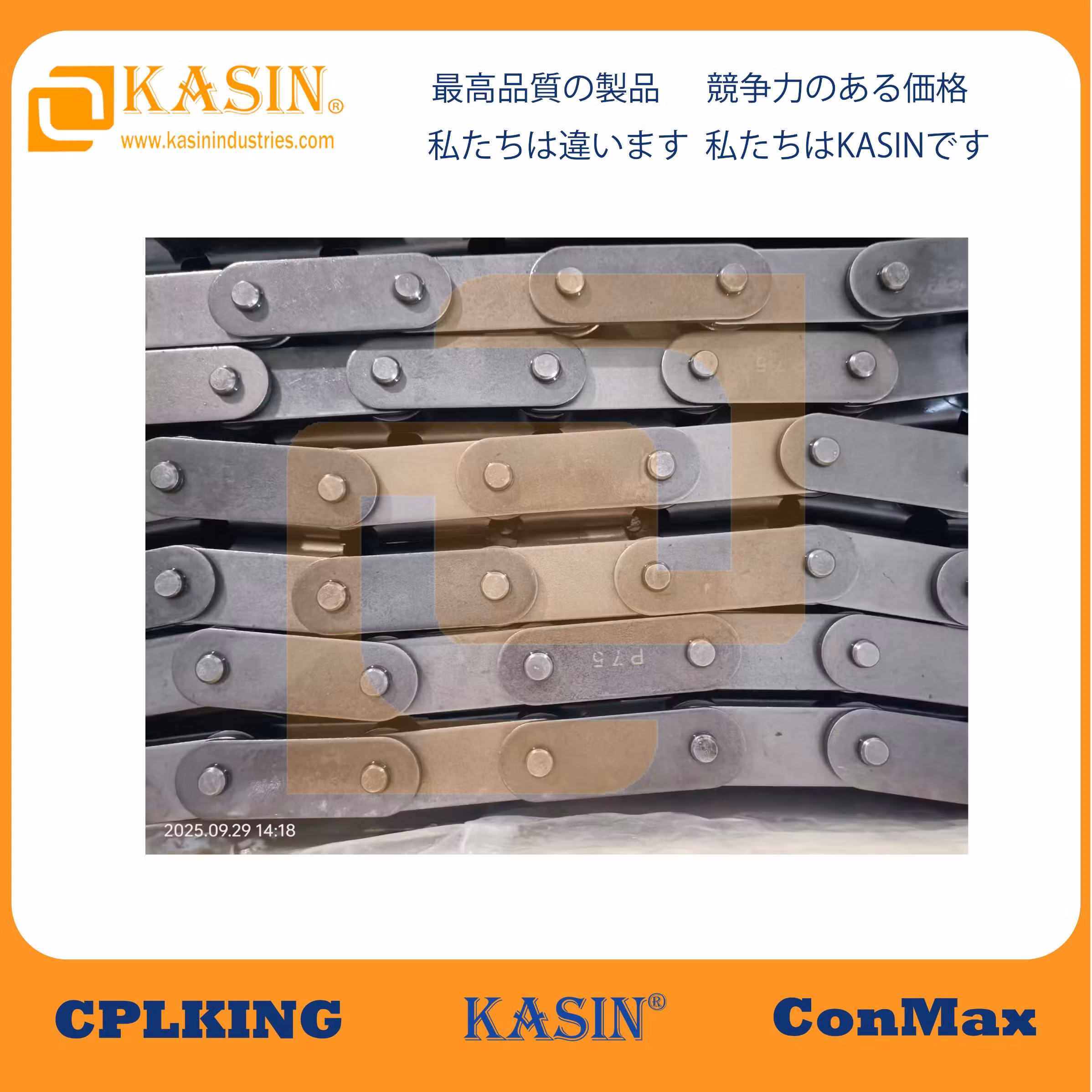 Efficient RF05075 Conveyor Chain Equipped with A2 Attachment