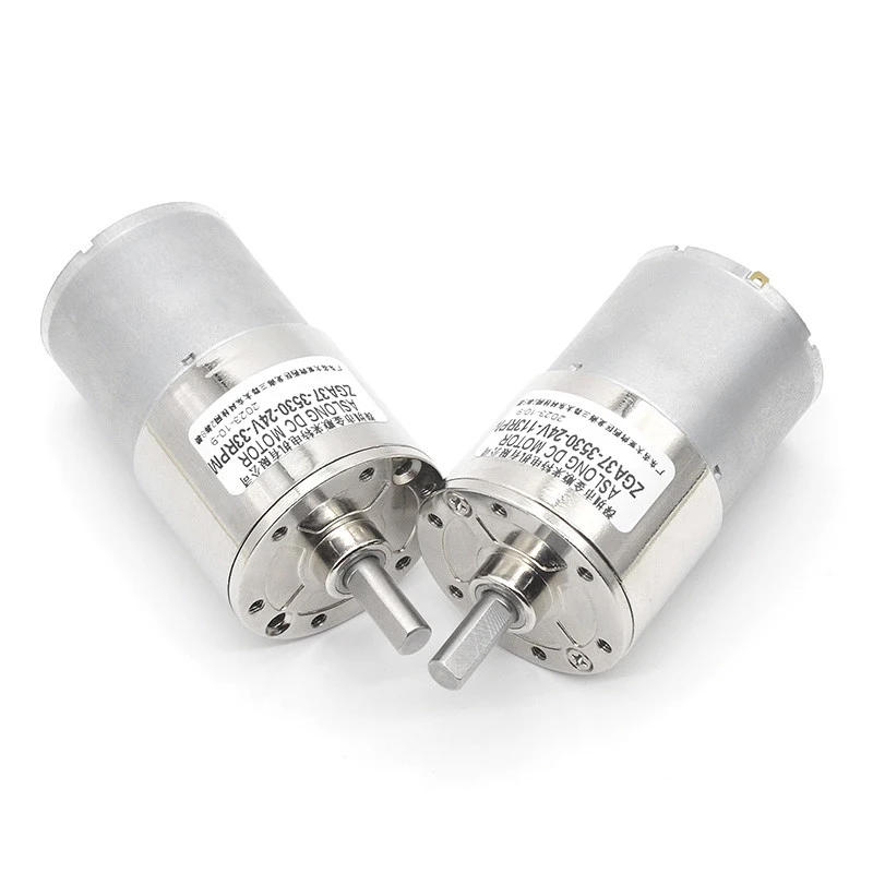 Mini DC gear motor 37mm ZGA V 24V center output gearbox low-speed motor