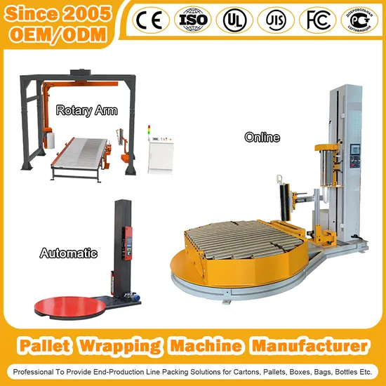 Customized Packaging Wrapping Machine Rotary Arm Stretch Roll Shrink Film Strapping Inline Automatic