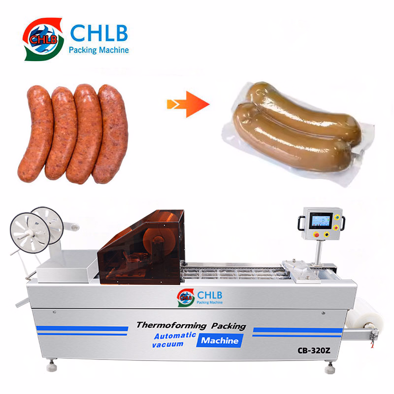 Factory Price with Label Printing Vacuum Sealer Machine Thermoforming Vacuum Packing Machine for Chicken Sausage