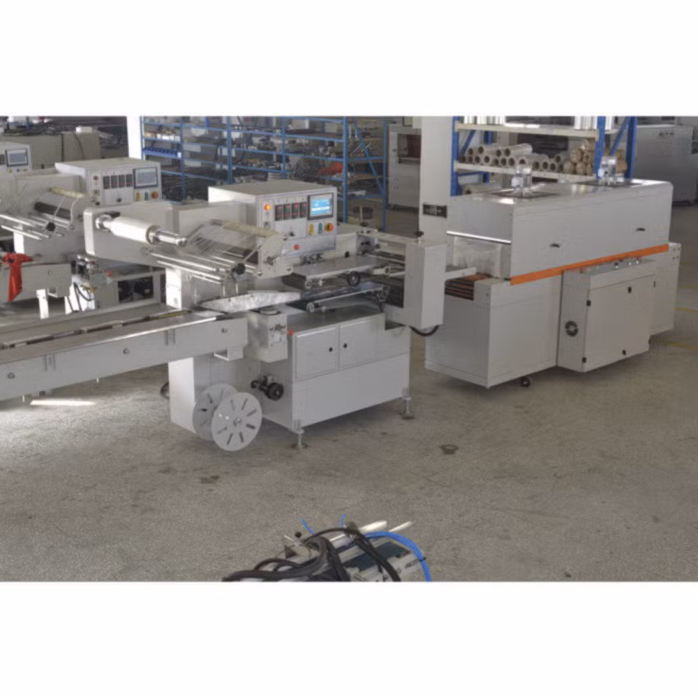 Variable Frequency Stepless Speed Regulation Fs-590 Flow Pack Carbon Steel Cosmetic Automatic Shrink Wrap Machine