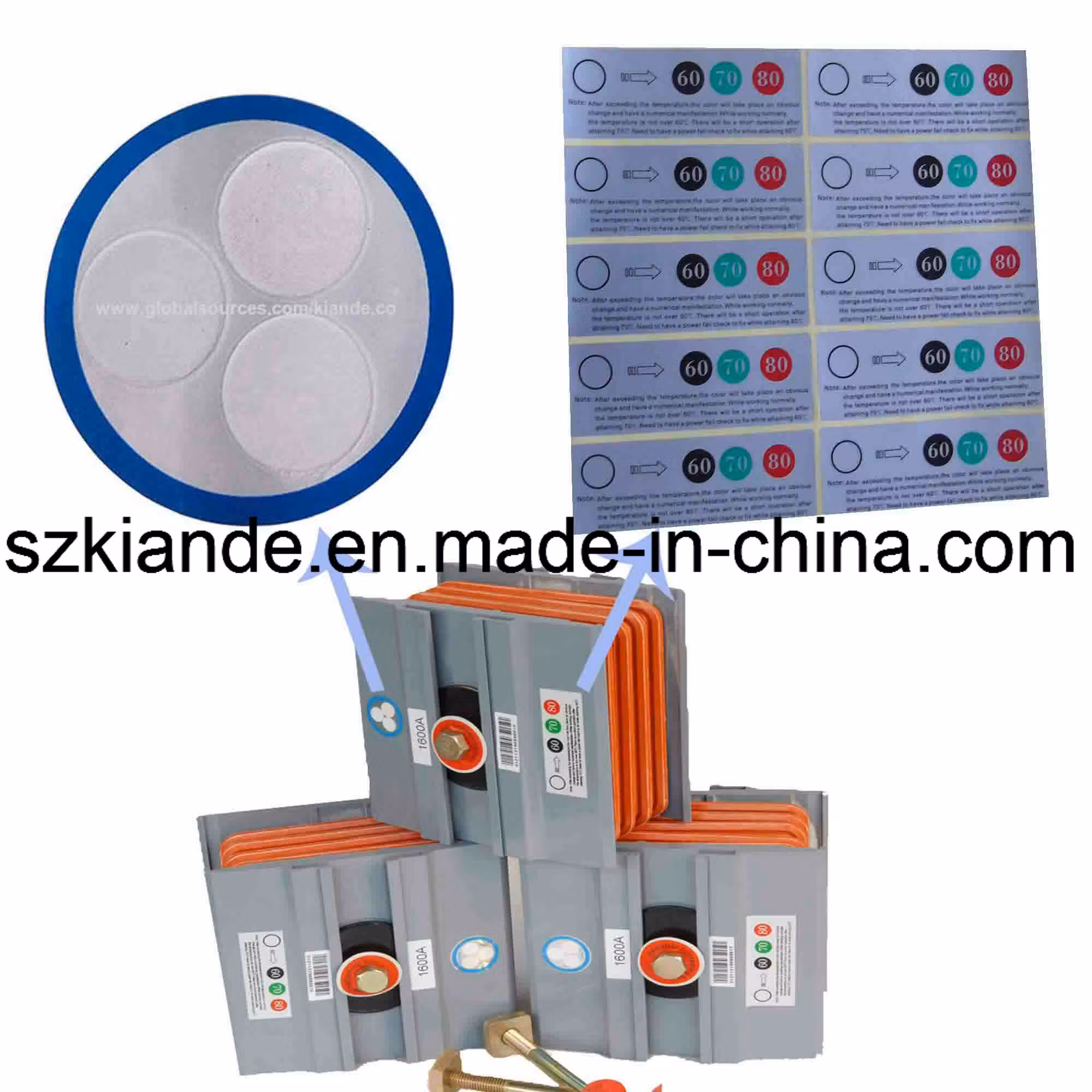 Busbar Accessory Temperature Monitoring Sticker on Busbar Joint, Temperature Sticker