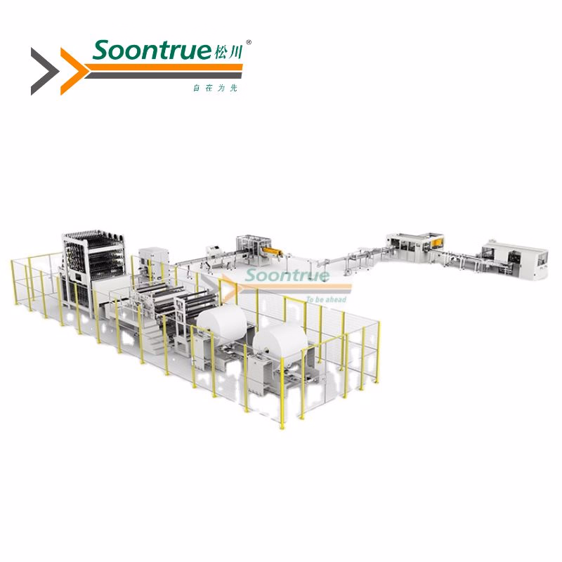Full Automatic Household Paper Tissue Packaging Machine Production Line with Raw Material Dividing System /Packing System /Big Bundle or Case Packing System