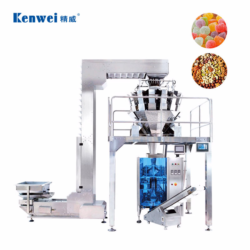 Automatic Multi-Function Vertical Food Packing Machine with 14 Head Multihead Weigher Packing Machinery for Weighing and Packaging Granule