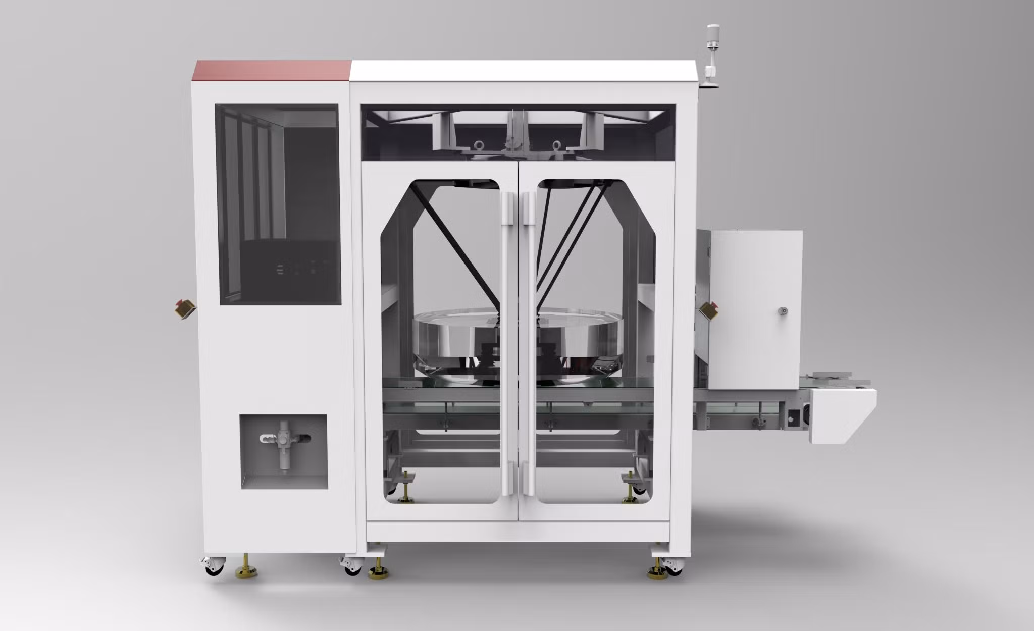 Enclosed Compact Conveyor-Integrated Automated Delta Robot Packaging Machine